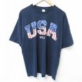 半袖Tシャツ USAロゴ ネイビー XL | 古着