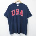 半袖Tシャツ USAロゴ ネイビー XL | 古着