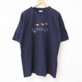 半袖Tシャツ カンガルー刺繍 ネイビー XL | 古着
