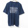半袖Tシャツ メッセージ ネイビー XL | 古着