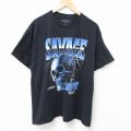 XL★古着 半袖 Tシャツ メンズ スカル コットン クルーネック 黒 ブラック 25jun20 中古