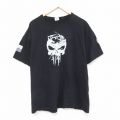 XL★古着 フルーツオブザルーム 半袖 Tシャツ メンズ スカル コットン クルーネック 黒 ブラック 25jun20 中古