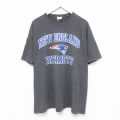 XL★古着 マジェスティック 半袖 Tシャツ メンズ NFL ニューイングランドペイトリオッツ 大きいサイズ クルーネック 濃グレー 霜降り アメフトスーパーボウル 25jun26 中古