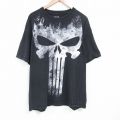 XL★古着 半袖 Tシャツ メンズ マーベル パニッシャー 大きいサイズ コットン クルーネック 黒 ブラック 25jun27 中古