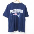 XL★古着 マジェスティック 半袖 Tシャツ メンズ NFL ニューイングランドペイトリオッツ クルーネック 紺 ネイビー アメフト スーパーボウル 25jul02 中古