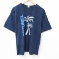 半袖Tシャツ ヤシの木 ネイビー XL | 古着