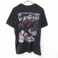 XL★古着 半袖 Tシャツ メンズ マーベル スパイダーマン コットン クルーネック 黒 ブラック 25jul03 中古