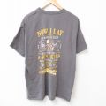 XL★古着 半袖 Tシャツ メンズ スカル コットン クルーネック 濃グレー 25jul03 中古