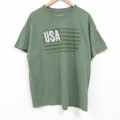 半袖Tシャツ USAロゴ グリーン L | 古着