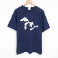 ミシガン 半袖Tシャツ ネイビー XL | 古着