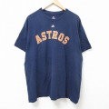 XL★古着 マジェスティック 半袖 Tシャツ メンズ MLBニューストンアストロズ ホセアルトゥーベ 27 大きいサイズ コットン クルーネック 紺 ネイビー メジャーリーグ ベースボール 野球 【spe】 25jul09 中古