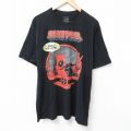 XL★古着 半袖 Tシャツ メンズ マーベル デッドプール 大きいサイズ コットン クルーネック 黒 ブラック 【spe】 25jul12 中古
