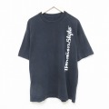XL★古着 半袖 Tシャツ メンズ ハワイアンスタイル クルーネック 黒 ブラック 25jul15 中古