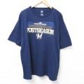 XL★古着 半袖 Tシャツ メンズ MLB ミルウォーキーブルワーズ 大きいサイズ コットン クルーネック 紺 ネイビー メジャーリーグ ベースボール 野球 25jul17 中古