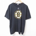 XL★古着 半袖 Tシャツ メンズ NHL ボストンブルーインズ 大きいサイズ コットン クルーネック 黒 ブラック アイスホッケー 25jul24 中古