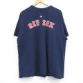L★古着 マジェスティック 半袖 Tシャツ メンズ MLB ボストンレッドソックス ハンリーラミレス 13 クルーネック 紺 ネイビー メジャーリーグ ベースボール 野球 25jul19 中古