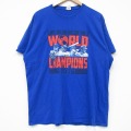 XL★古着 フルーツオブザルーム 半袖 Tシャツ メンズ MLB シカゴカブス コットン クルーネック 青 ブルー メジャーリーグ ベースボール 野球 25jul22 中古