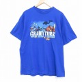 半袖Tシャツ 魚 ブルー XL | 古着