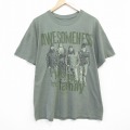 XL★古着 半袖 Tシャツ メンズ ダックダナスティクルーネック 薄緑 グリーン 霜降り 25jul28 中古