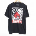 半袖Tシャツ アングリーバードプリント ブラック XL | 古着