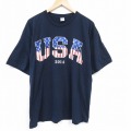 半袖Tシャツ USAロゴ ネイビー XL | 古着