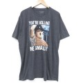 XL★古着 半袖 Tシャツ メンズ 映画 サンドロット 大きいサイズ クルーネック 濃グレー 霜降り 25jul31 中古