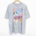 XL★古着 半袖 Tシャツ メンズ ディズニー DISNEY ミッキー MICKEY MOUSE グーフィー 大きいサイズ クルーネック グレー 霜降り 25aug02 中古