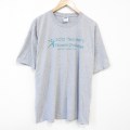 XL★古着 半袖 Tシャツ メンズフィットネス 大きいサイズ クルーネック グレー 霜降り 25aug02 中古 メンズ