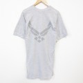 L★古着 半袖 Tシャツ メンズ ミリタリー USエアフォース リフレクター ロング丈 クルーネック グレー 霜降り 25aug02 中古