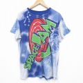 XL★古着 半袖 Tシャツ メンズ ルーニーテューンズ LOONEY TUNES スペーズジャム タズ クルーネック 青他 ブルー タイダイ 25aug04 中古