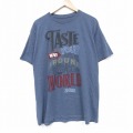 XL★古着 半袖 Tシャツ メンズ TASTE クルーネック 薄紺 ネイビー 霜降り 25aug21 中古