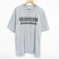 XL★古着 半袖 Tシャツ メンズ チャンピオンズ 大きいサイズ クルーネック グレー 霜降り 25aug18 中古
