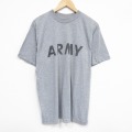 XL★古着 半袖 Tシャツ メンズ ミリタリー アーミー ARMY リフレクター 大きいサイズ クルーネック グレー 霜降り 25aug18 中古
