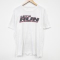 【20%OFF】XL★古着 半袖 Tシャツ メンズ RUN 企業広告 大きいサイズ クルーネック 白 ホワイト 25aug19 中古