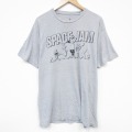 L★古着 半袖 Tシャツ メンズ ルーニーテューンズ LOONEY TUNES スペーズジャム クルーネック グレー 霜降り 25aug19 中古