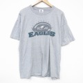 XL★古着 半袖 Tシャツ メンズ NFL フィラデルフィアイーグルス 大きいサイズ クルーネック グレー 霜降り アメフト スーパーボウル 25aug19 中古