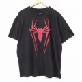 半袖Tシャツ スパイダーマン ブラック XL | 古着