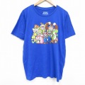 ゲーム 半袖Tシャツ スーパーマリオプリント ブルー XL | 古着