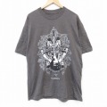 XL★古着 半袖 Tシャツ メンズ フロリダ 大きいサイズ クルーネック 茶 ブラウン 霜降り 25aug22 中古