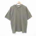 XL★古着 半袖 Tシャツ メンズ 無地 大きいサイズ コットン クルーネック 薄緑 グリーン 25aug25 中古
