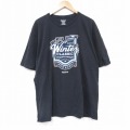 XL★古着 リーボック REEBOK REEBOK半袖 Tシャツ メンズ NHL ウィンタークラシック 大きいサイズ コットン クルーネック 黒 ブラック アイスホッケー 25aug25 中古 半袖
