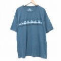 XL★古着 半袖 Tシャツ メンズ ヤシの木 大きいサイズ クルーネック 緑系 グリーン 霜降り 25aug25 中古