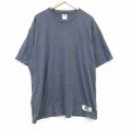 XL★古着 ラッセル 半袖 Tシャツ メンズ 無地 大きいサイズ クルーネック 濃グレー 霜降り 25aug27 中古