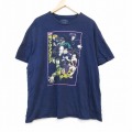 半袖Tシャツ 僕のヒーローアカデミアプリント ネイビー XL | 古着
