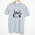L★古着 半袖 Tシャツ メンズ 魚 クルーネック グレー 霜降り 25aug29 中古