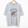 XL★古着 半袖 Tシャツ メンズ NHL デトロイトレッドウィングス 大きいサイズ クルーネック グレー 霜降り アイスホッケー 25aug29 中古