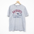 XL★古着 半袖 Tシャツ メンズ NFL ニューイングランドペイトリオッツ クルーネック グレー 霜降り アメフト スーパーボウル 25sep01 中古