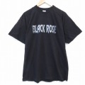 L★古着 フルーツオブザルーム 半袖 Tシャツ メンズ ブラックローズ コットン クルーネック 黒 ブラック 25aug30 中古