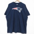 【20%OFF】XL★古着 半袖 Tシャツ メンズ NFL ニューイングランドペイトリオッツ 大きいサイズ クルーネック 紺 ネイビー アメフト スーパーボウル 25sep03 中古
