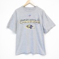 【20%OFF】XL★古着 半袖 Tシャツ メンズ NFL ボルチモアレイブンズ クルーネック グレー 霜降り アメフト スーパーボウル 25sep05 中古